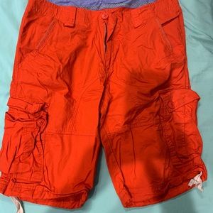 Orange cargo shorts